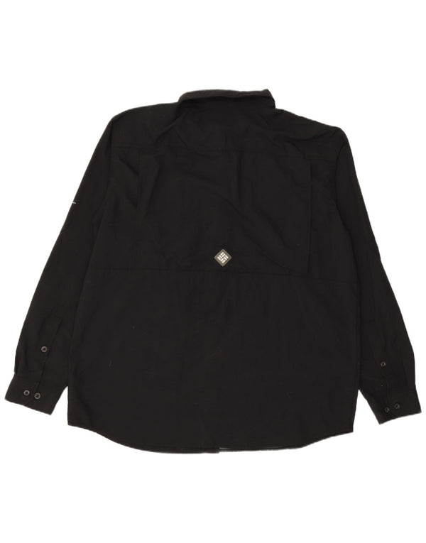 COLUMBIA Herrenhemd XL aus schwarzem Nylon
