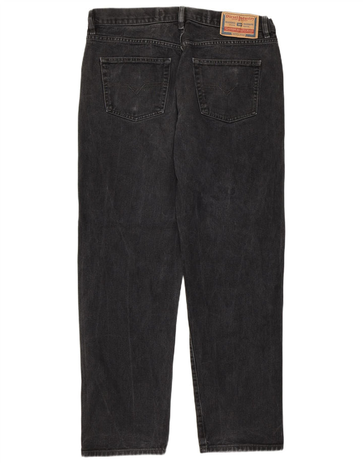 Diesel Herren Straight Jeans W38 L31 Graue Baumwolle