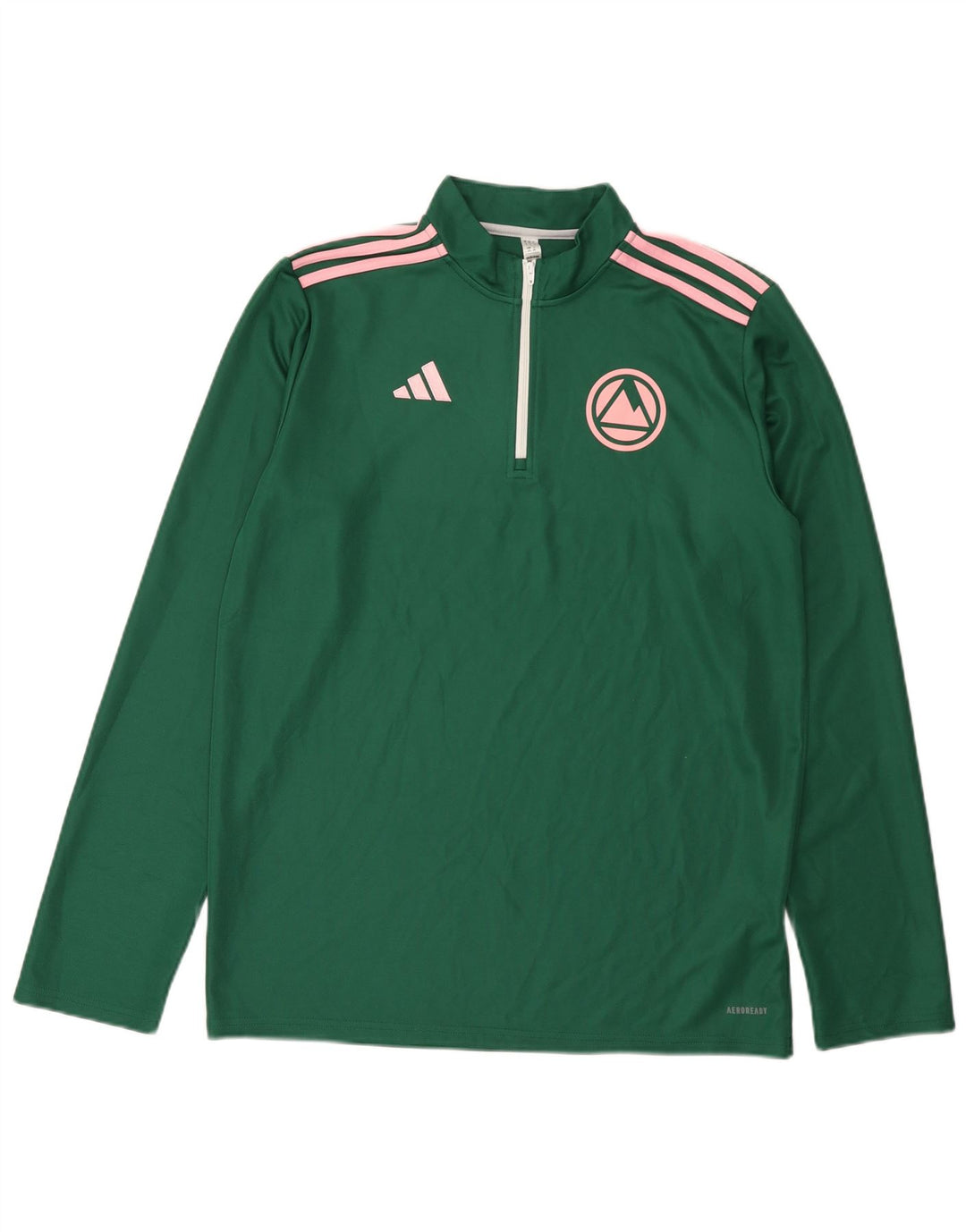 Adidas Herren Aeroready Zip Neck Pullover Trainingsanzug Top Large Grün Polyester