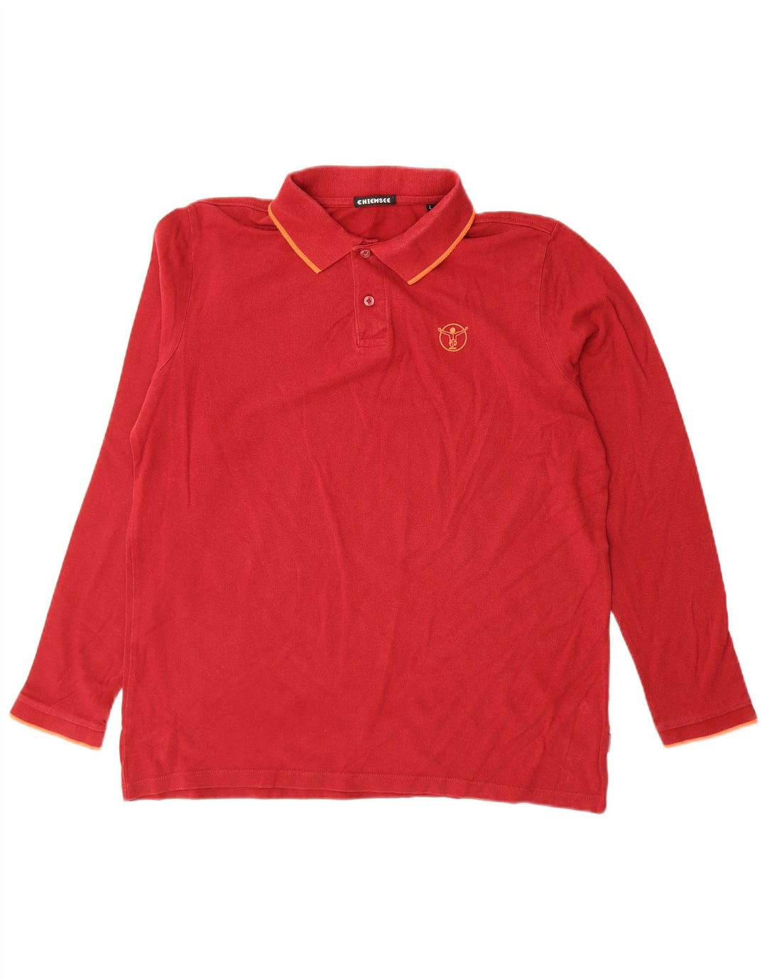 Chiemsee Herren-Langarm-Poloshirt, groß, rote Baumwolle