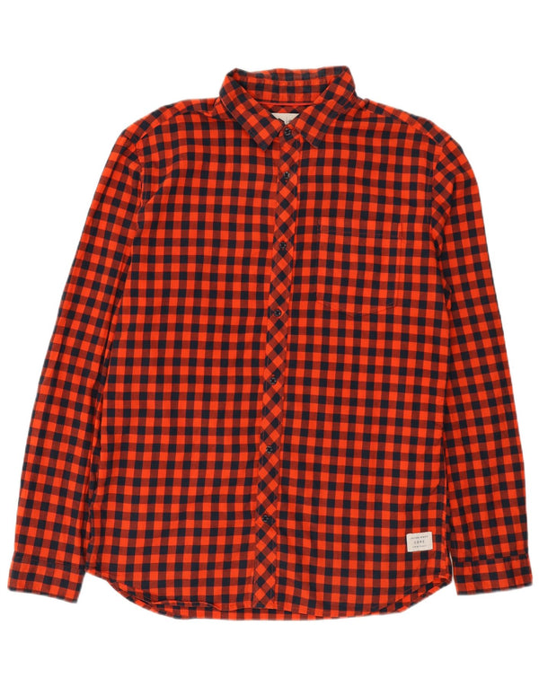 Jack & Jones Herren-Slim-Fit-Hemd XL aus roter Gingham-Baumwolle
