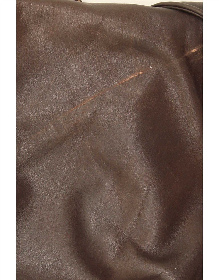 Vintage Herren-Militärleder-Bomberjacke UK 38 Mittelbraun