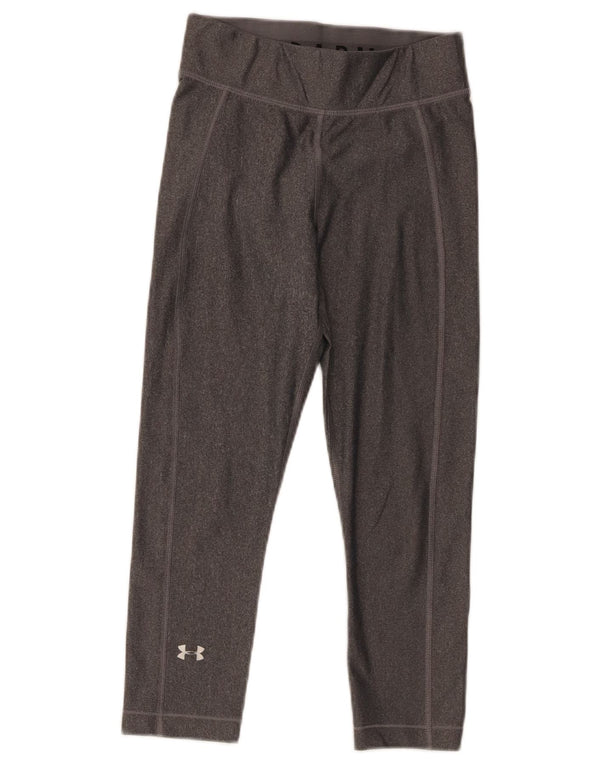 Under Armour Damen Heat Gear Capri Leggings UK 4 XS Grau Polyester