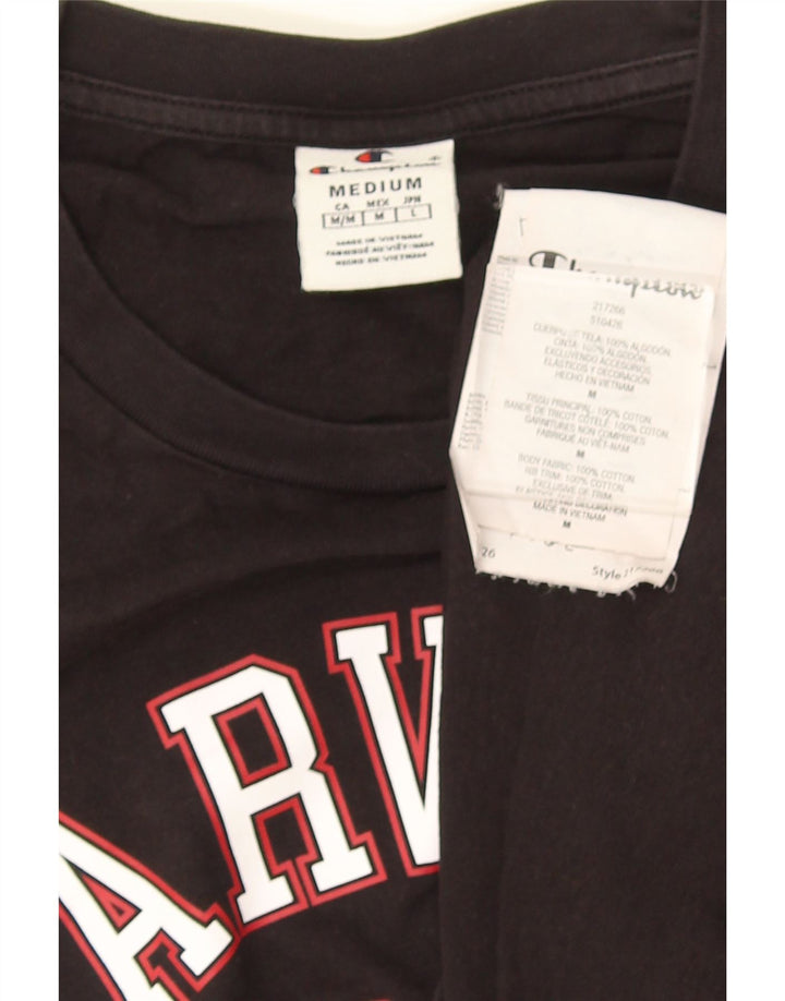 Champion Herren Harvard Graphic T-Shirt Top Mittelschwarze Baumwolle