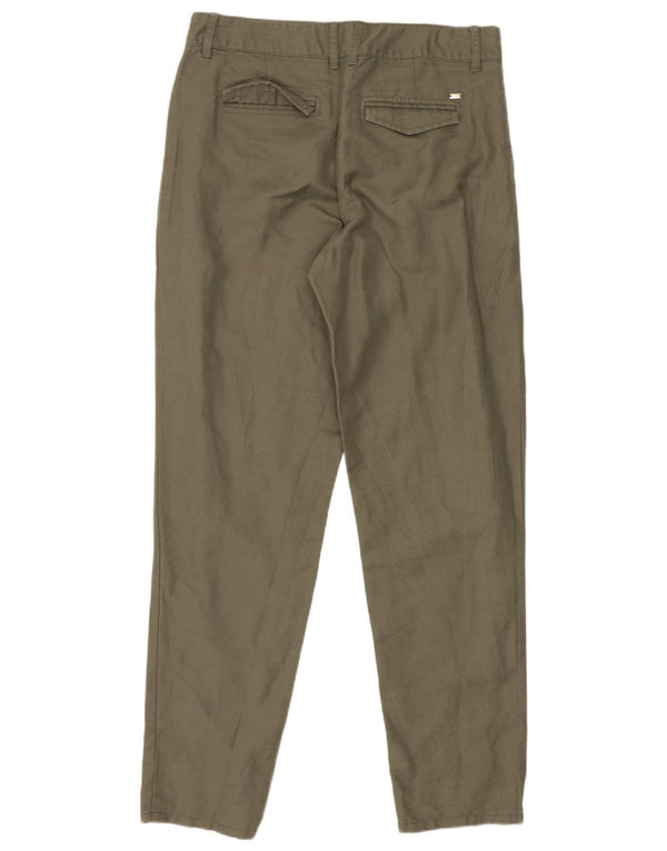 Tommy Hilfiger Damen Tapered Chino-Hose US 4 Small W28 L28 Khaki Leinen