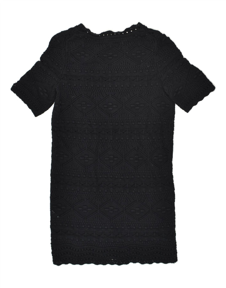 BODEN Womens Short Sleeves Jumper Dress UK 10 Small  Black Cotton | Vintage Boden | Thrift | Second-Hand Boden | Used Clothing | Messina Hembry 