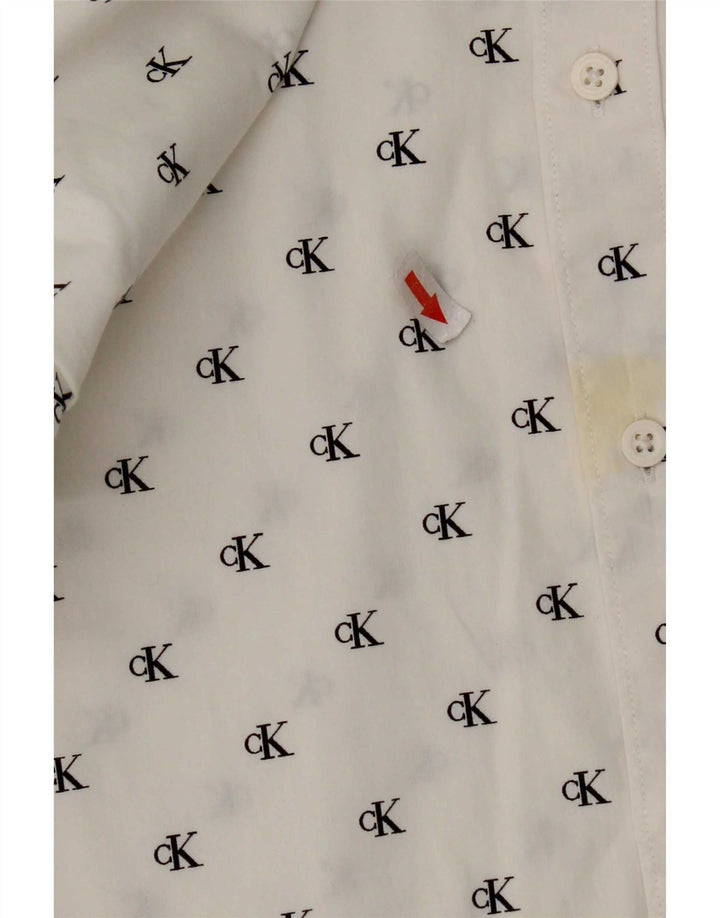 Calvin Klein Jeans Herren Graphic Slim Fit Hemd Mittelweiße Baumwolle