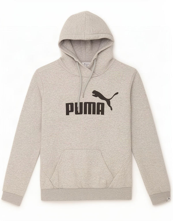 Puma Womens Graphic Hoodie Pullover UK 12 Mittelgraue Baumwolle