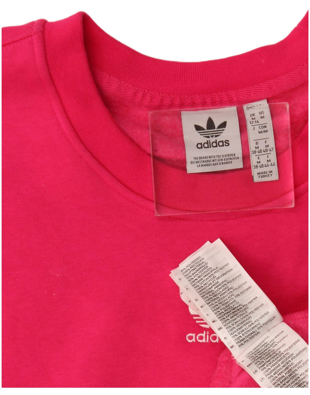 Adidas Damen Übergroßer Sweatshirt-Pullover UK 12/14 Mittelrosa Polyester
