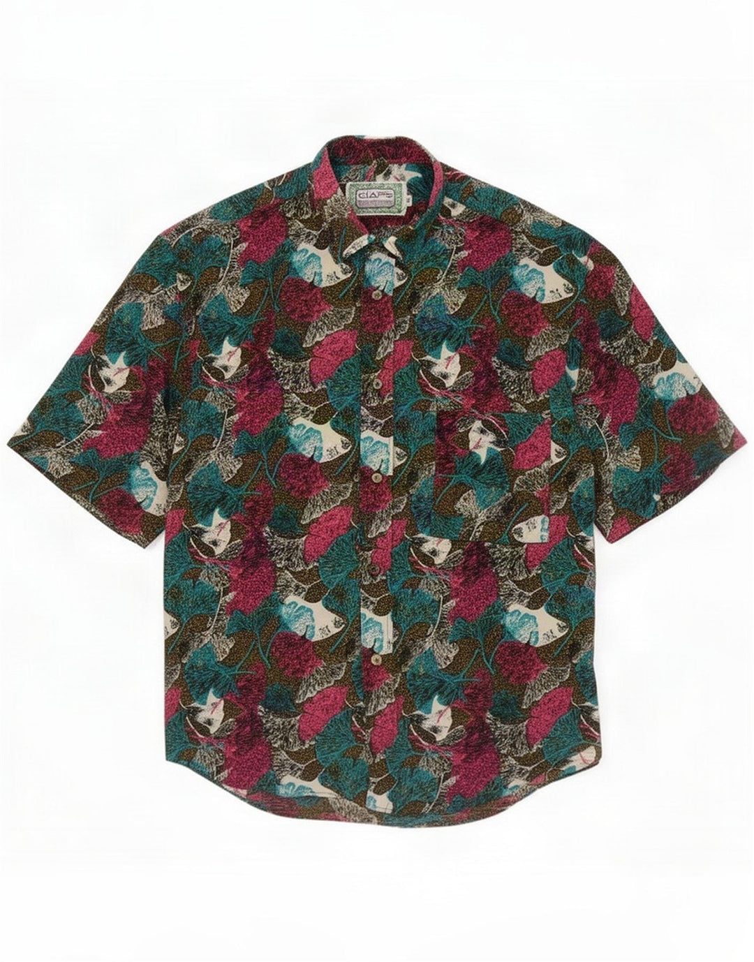 Ciaps Herren-Kurzarmhemd, klein, mehrfarbig, Blumenmuster