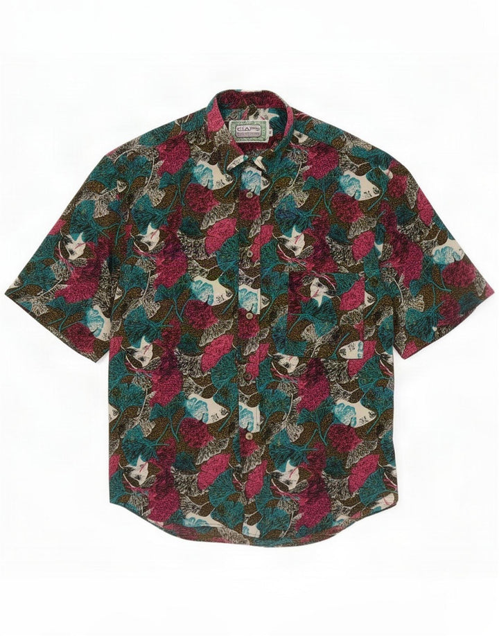 Ciaps Herren-Kurzarmhemd, klein, mehrfarbig, Blumenmuster