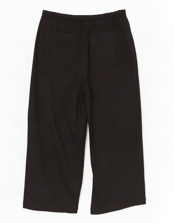Marks & Spencer Damen-Hose mit hoher Taille, kurz geschnitten, UK 14, Größe L, W32, L24, Schwarz