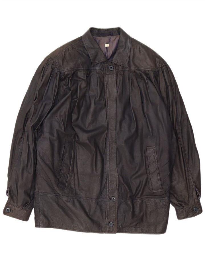 CONBIPEL Damen Übergroße Lederjacke UK 18 XL Braunes Leder
