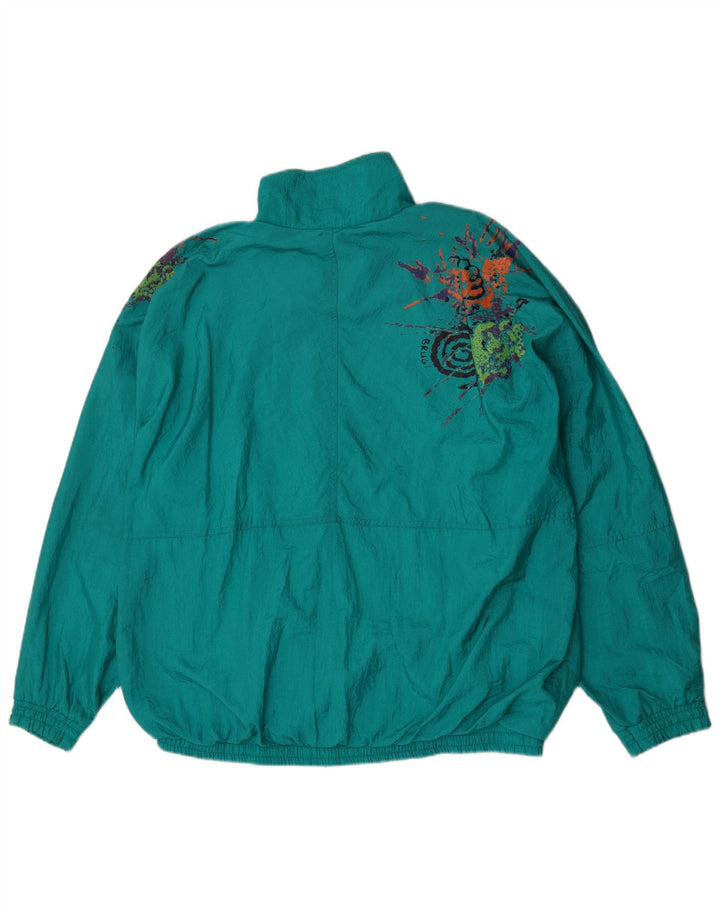 Brugi Herren Grafik-Trainingsanzug-Oberteil, Jacke, XL, Türkis, Polyamid
