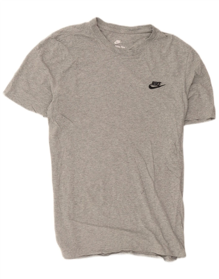 Nike Damen T-Shirt Top UK 14 Mittelgraue Baumwolle