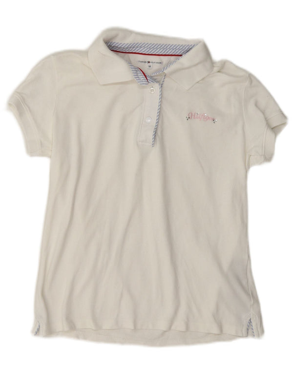 Tommy Hilfiger Mädchen-Poloshirt, 13–14 Jahre, weiße Baumwolle