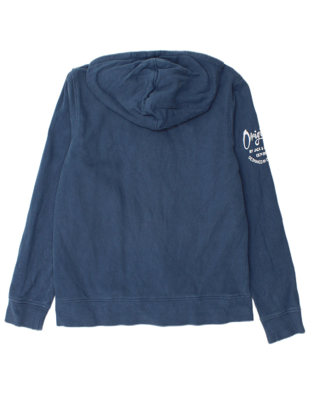 JACK & JONES Boys Graphic Zip Hoodie Sweater 13-14 Years Medium Blue