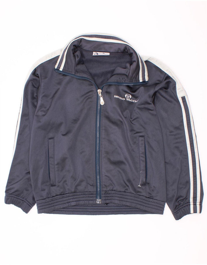 Sergio Tacchini Jungen-Trainingsanzug-Top-Jacke, 11–12 Jahre, mittleres Marineblau