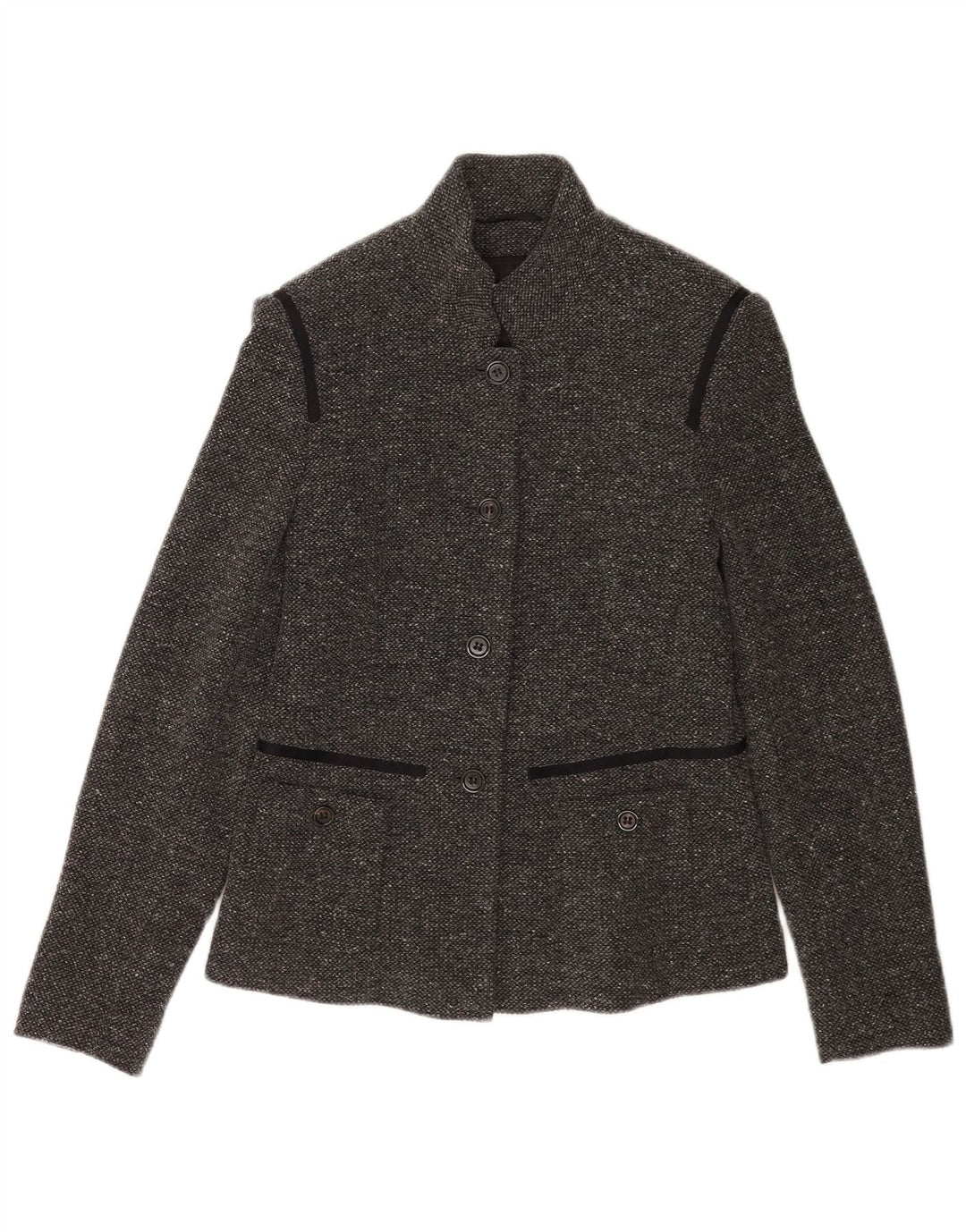 Rene Lezard Damen 4-Knopf-Blazerjacke EU 38 Mittelgrau meliert