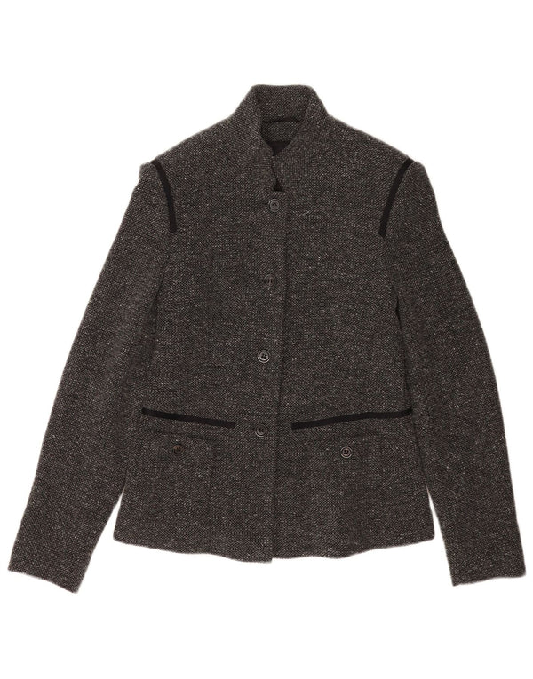Rene Lezard Damen 4-Knopf-Blazerjacke EU 38 Mittelgrau meliert