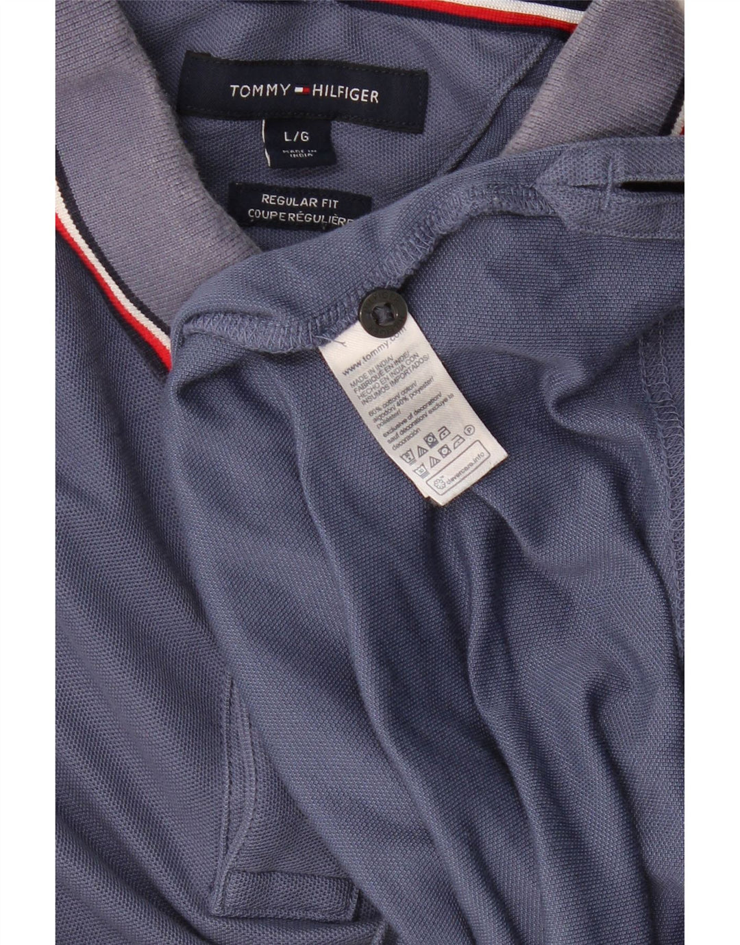 TOMMY HILFIGER Herren-Poloshirt mit normaler Passform, große marineblaue Baumwolle