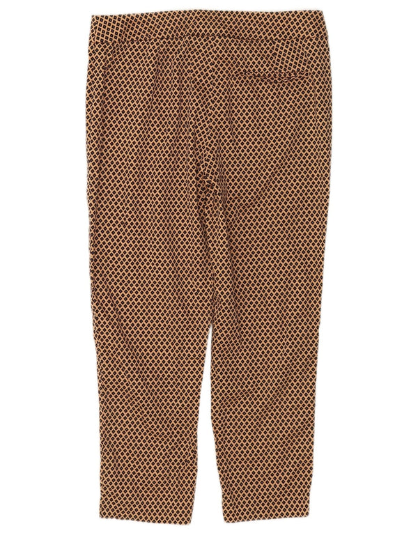 Marks & Spencer Damen-Hose, kurz geschnitten, UK 10, Größe S, W32, L24, braun, geometrisch