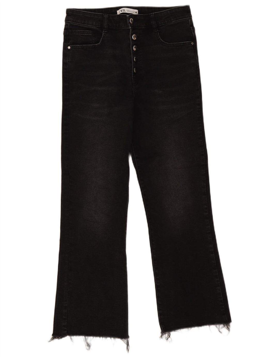 Zara Damen Bootcut Jeans EU 40 Medium W30 L26 Schwarze Baumwolle