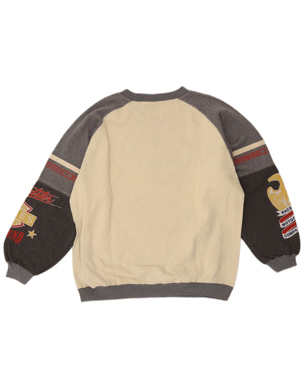 Foxhound Herren-Sweatshirt mit Grafik, Medium, gebrochenes Weiß, Colourblock-Baumwolle
