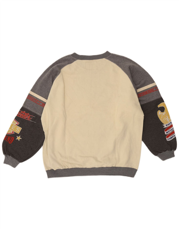 Foxhound Herren-Sweatshirt mit Grafik, Medium, gebrochenes Weiß, Colourblock-Baumwolle
