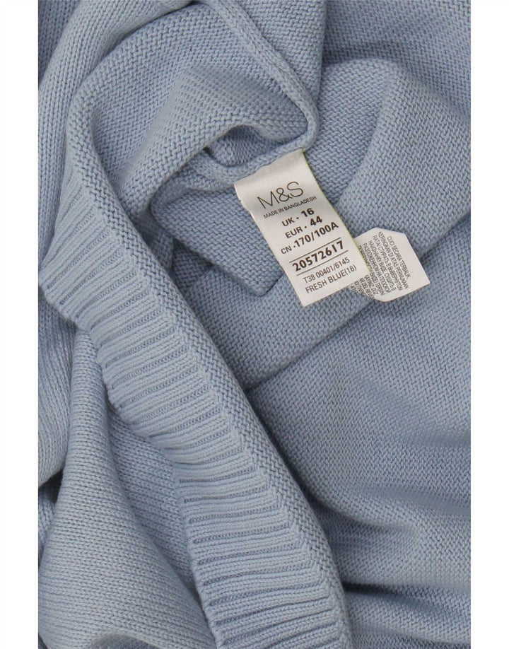 Marks & Spencer Damen-Pullover mit U-Boot-Ausschnitt, Gr. 16, Blau