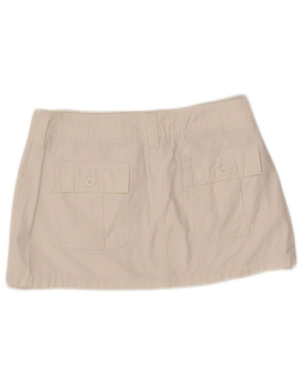 Benetton Damen Minirock IT 42 Medium W29 Weiße Baumwolle