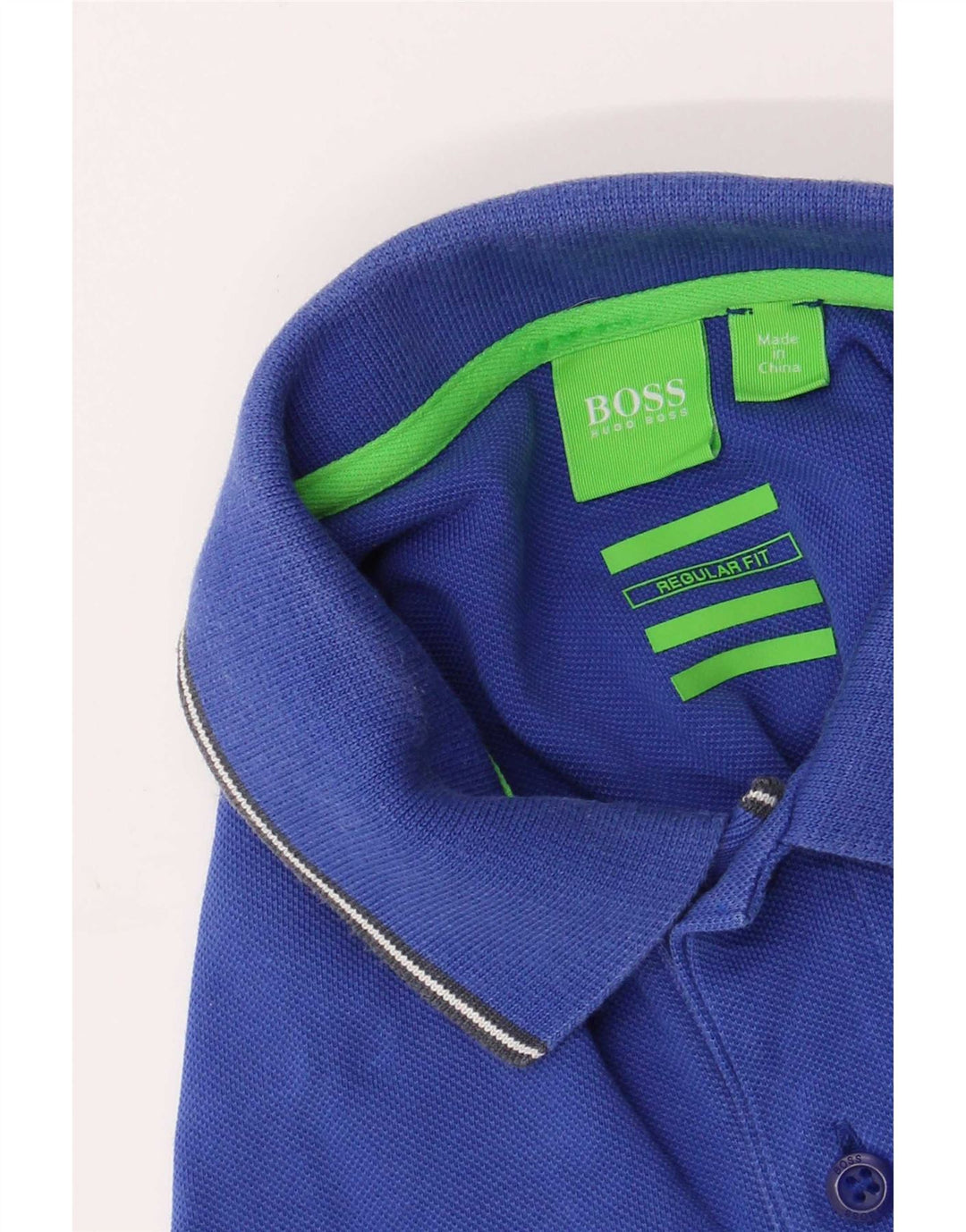 Hugo Boss Herren-Poloshirt mit normaler Passform, kleine blaue Baumwolle