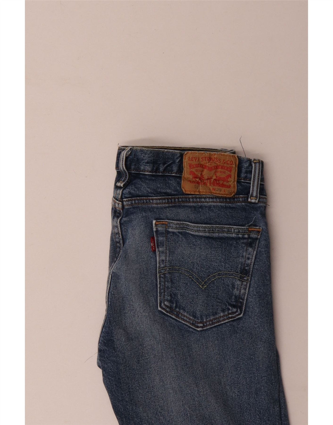 Levi's Damen 511 Distressed Slim Jeans W29 L32 Blaue Baumwolle