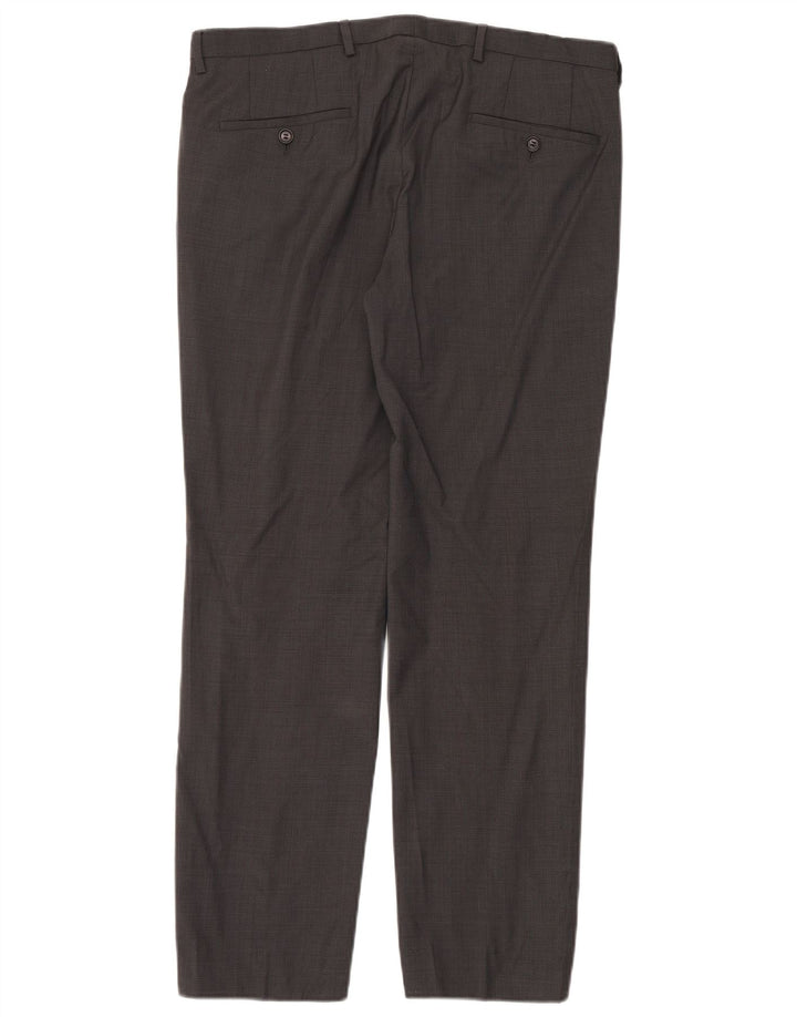 Hugo Boss Herren gerade Anzughose IT 48 Medium W34 L30 Grau Gingham