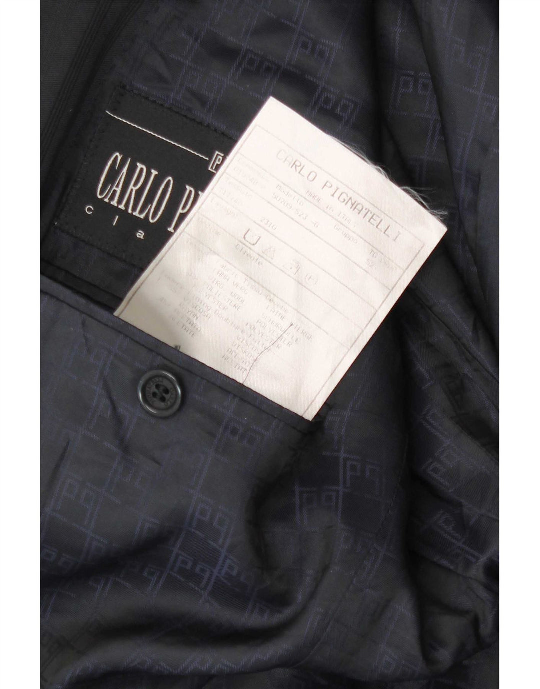 Carlo Pignatelli Herren 3-Knopf-Blazerjacke IT 52 XL Marineblauer Nadelstreifen