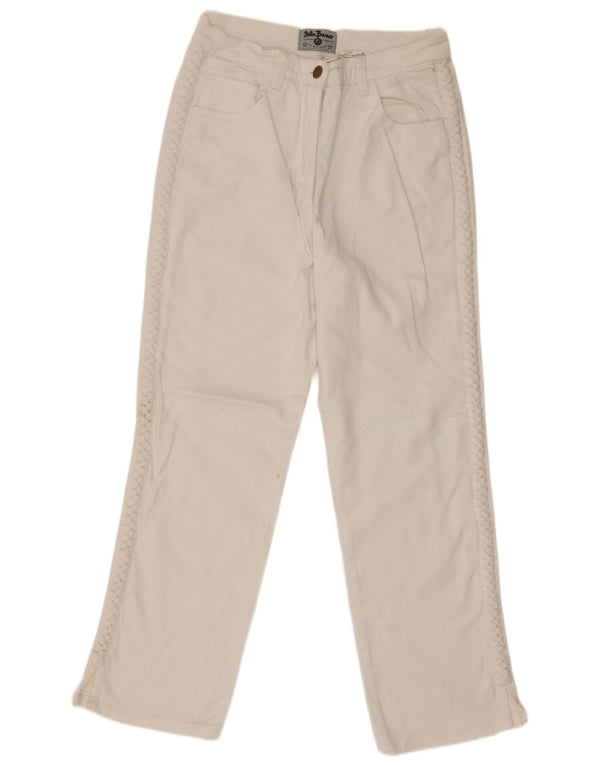 John Baner Damen Straight Jeans UK 14 Medium W28 L26 Weiße Baumwolle