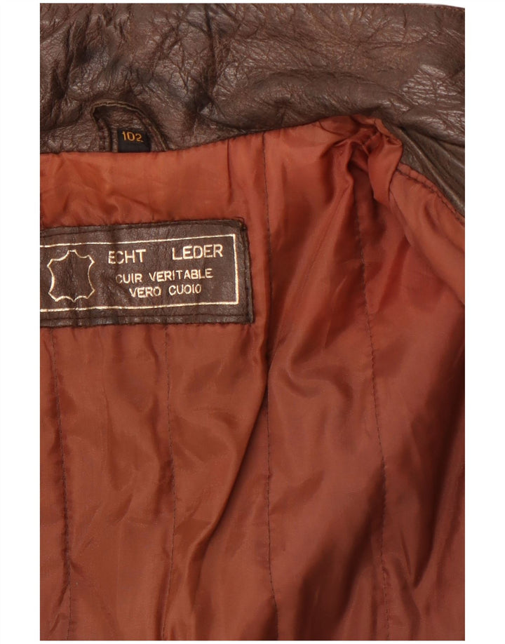 Vintage Herren Militärlederjacke UK 38 Mittelbraunes Leder