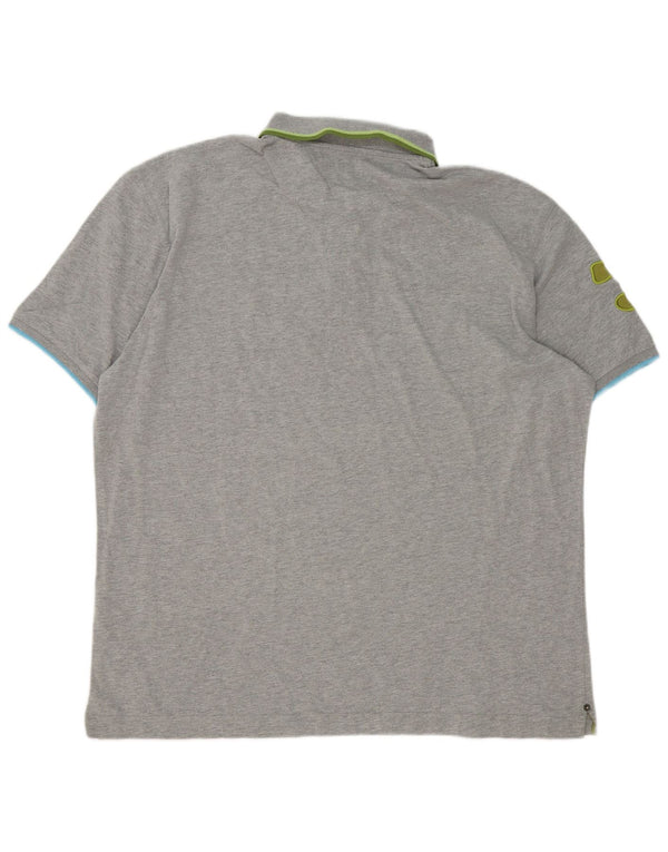 La Martina Herren-Poloshirt mit Grafik, 3XL, grau gestreift, Baumwolle