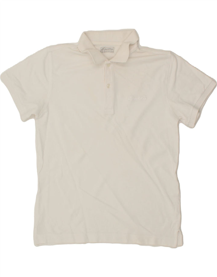 LOTTO Mens Polo Shirt Medium White Cotton Vintage Lotto and Second-Hand Lotto from Messina Hembry 