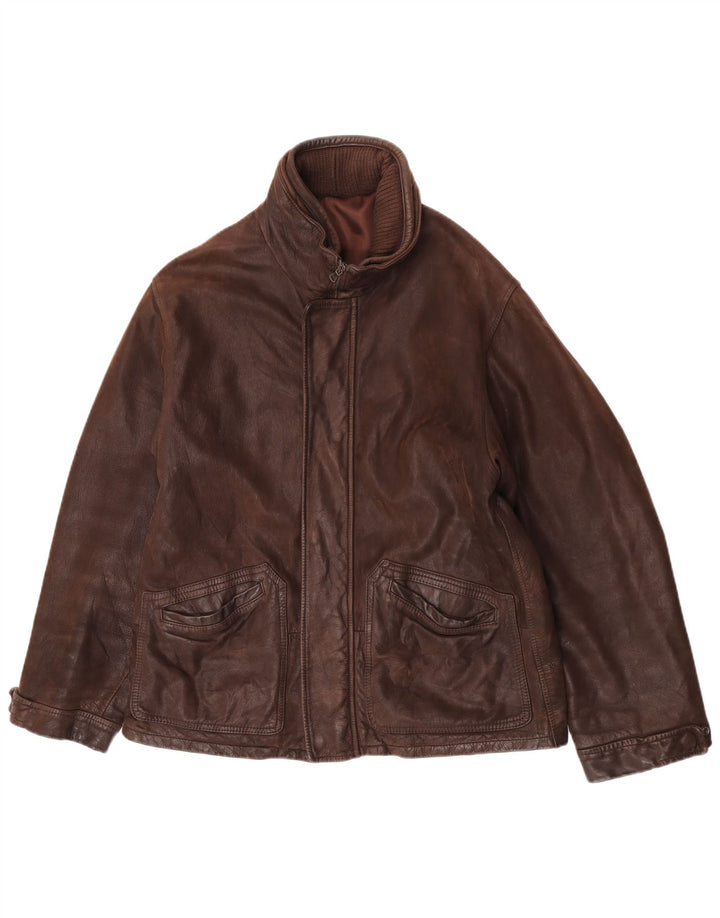 Vintage Herren Lederjacke IT 50 Großes braunes Leder