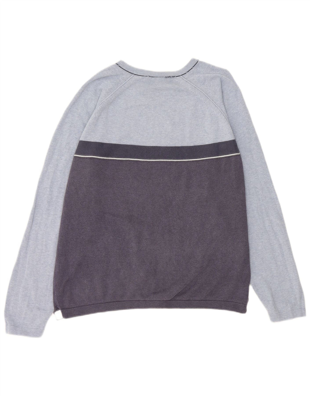 Gap Herren-Pullover mit V-Ausschnitt aus mittelblauer Colourblock-Baumwolle