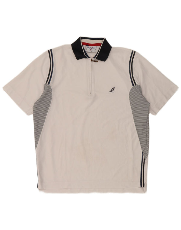 AUSTRALIAN L'ALPINA Herren-Poloshirt IT 46 Small White Colourblock