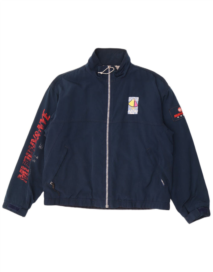 MURPHY & NYE Herren-Bomberjacke mit Grafik, UK 40, Größe L, Marineblau, Polyester