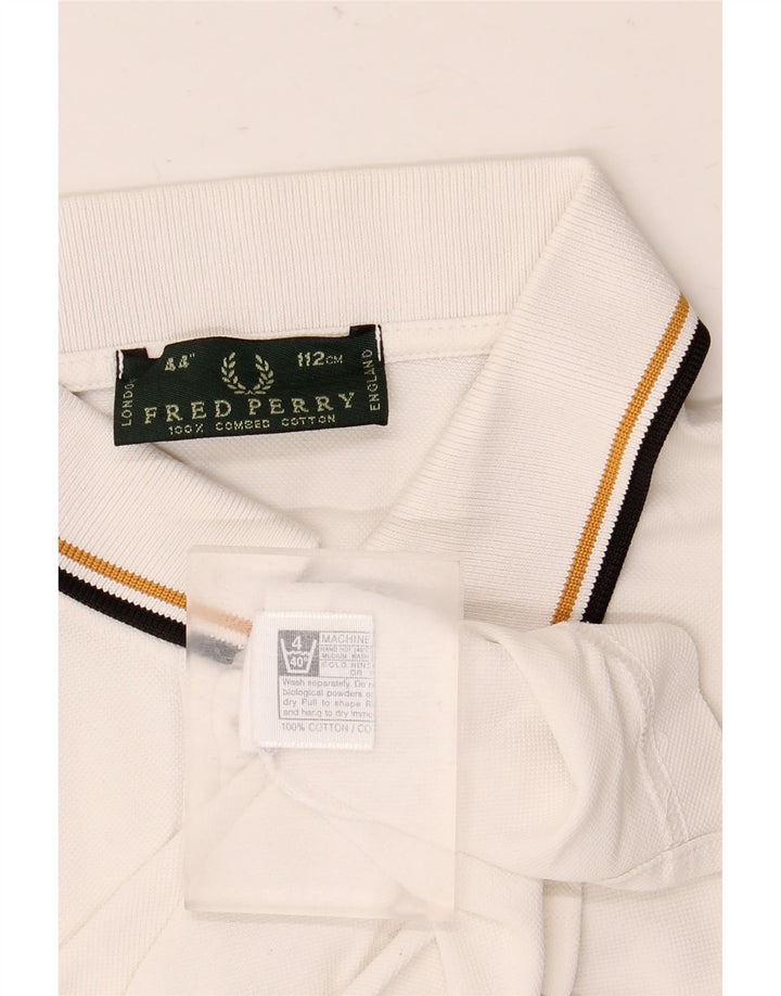 Fred Perry Herren-Poloshirt aus mittelweißer Baumwolle