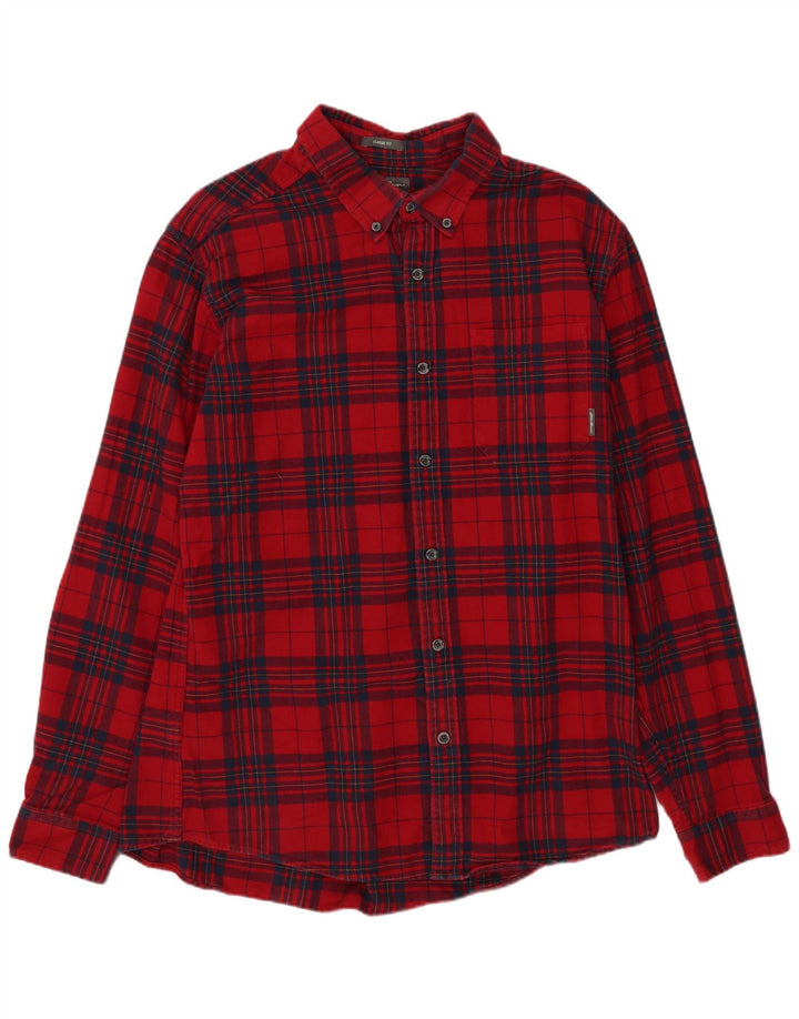 Eddie Bauer Herren-Flanellhemd mit klassischer Passform, groß, rot, kariert, Baumwolle