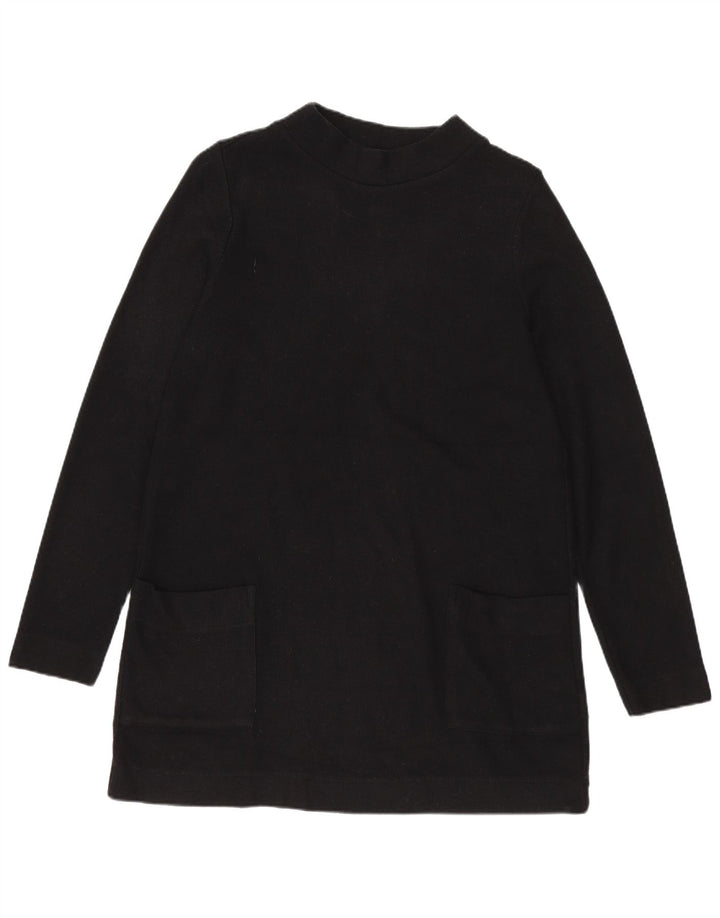Marks & Spencer Damen Langarm-Tunika-Oberteil UK 12 Medium Schwarz Polyester