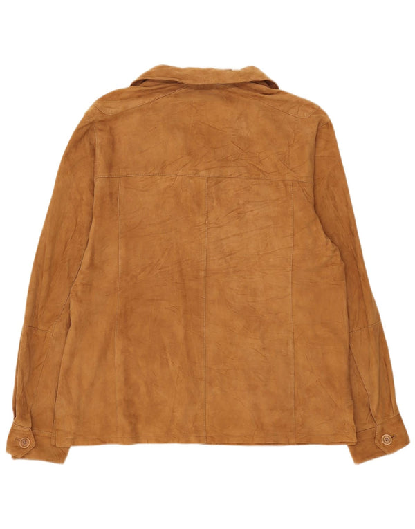 Vintage Herren Overshirt Wildlederhemd IT 50 Medium Beige Leder