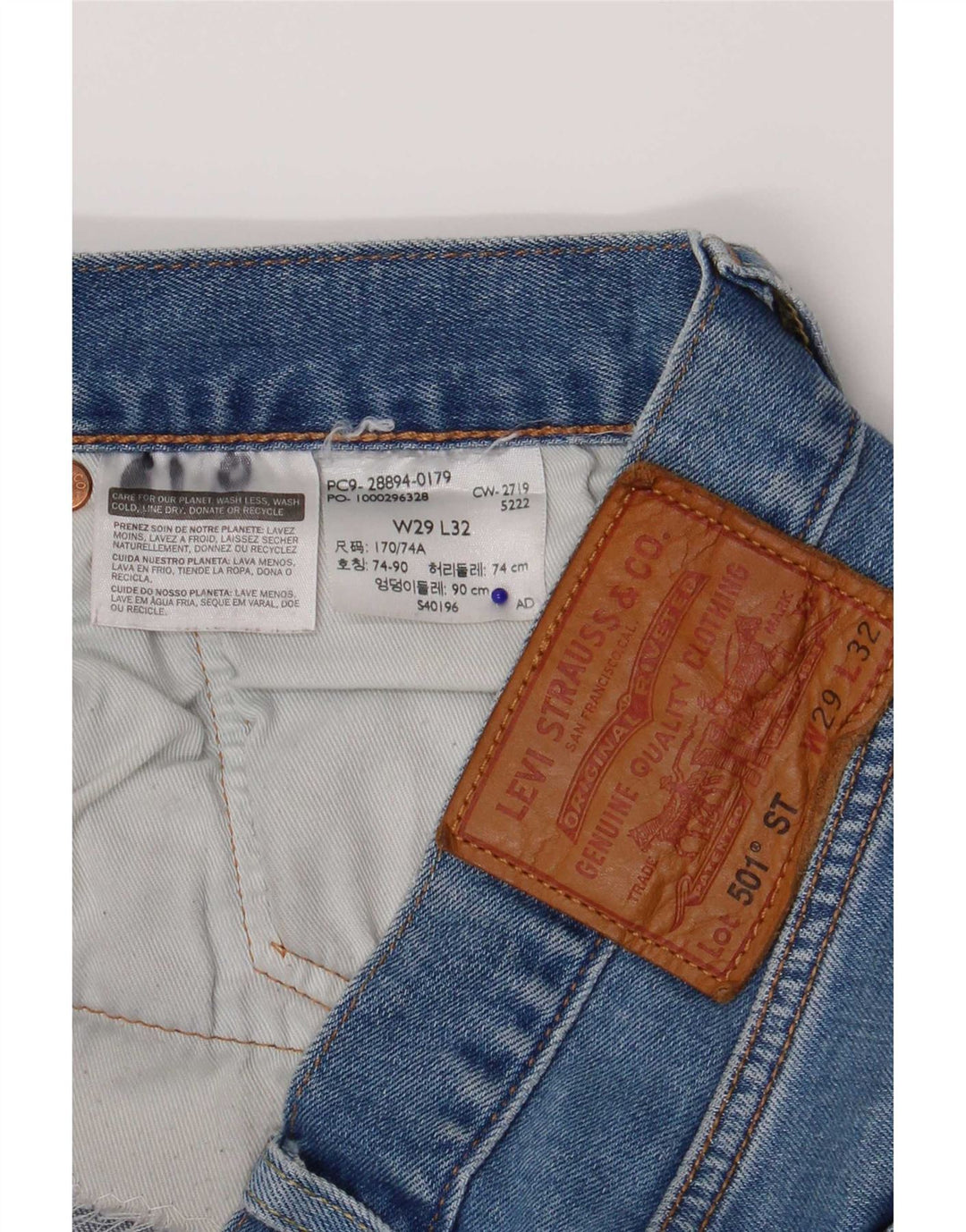 Levi's Damen 501 Straight Jeans W29 L32 Blau