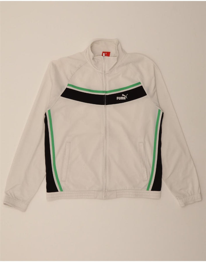 PUMA Mens Tracksuit Top Jacket Large White Colourblock Polyester Vintage Puma and Second-Hand Puma from Messina Hembry 