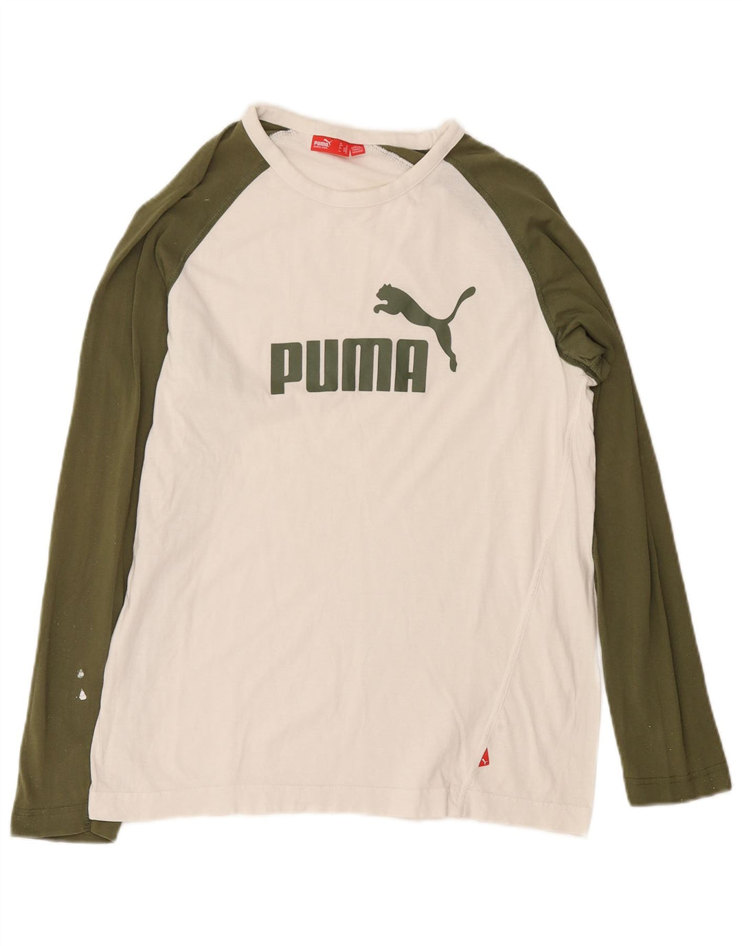 Puma Herren Grafik-T-Shirt Langarm Mittelweiß Farbblock